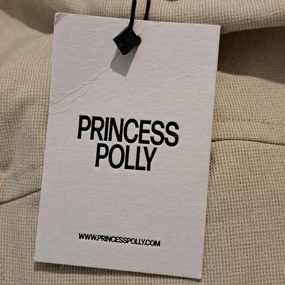 Princess Polly Thalorien Top Beige with Black Trim, Size US 8